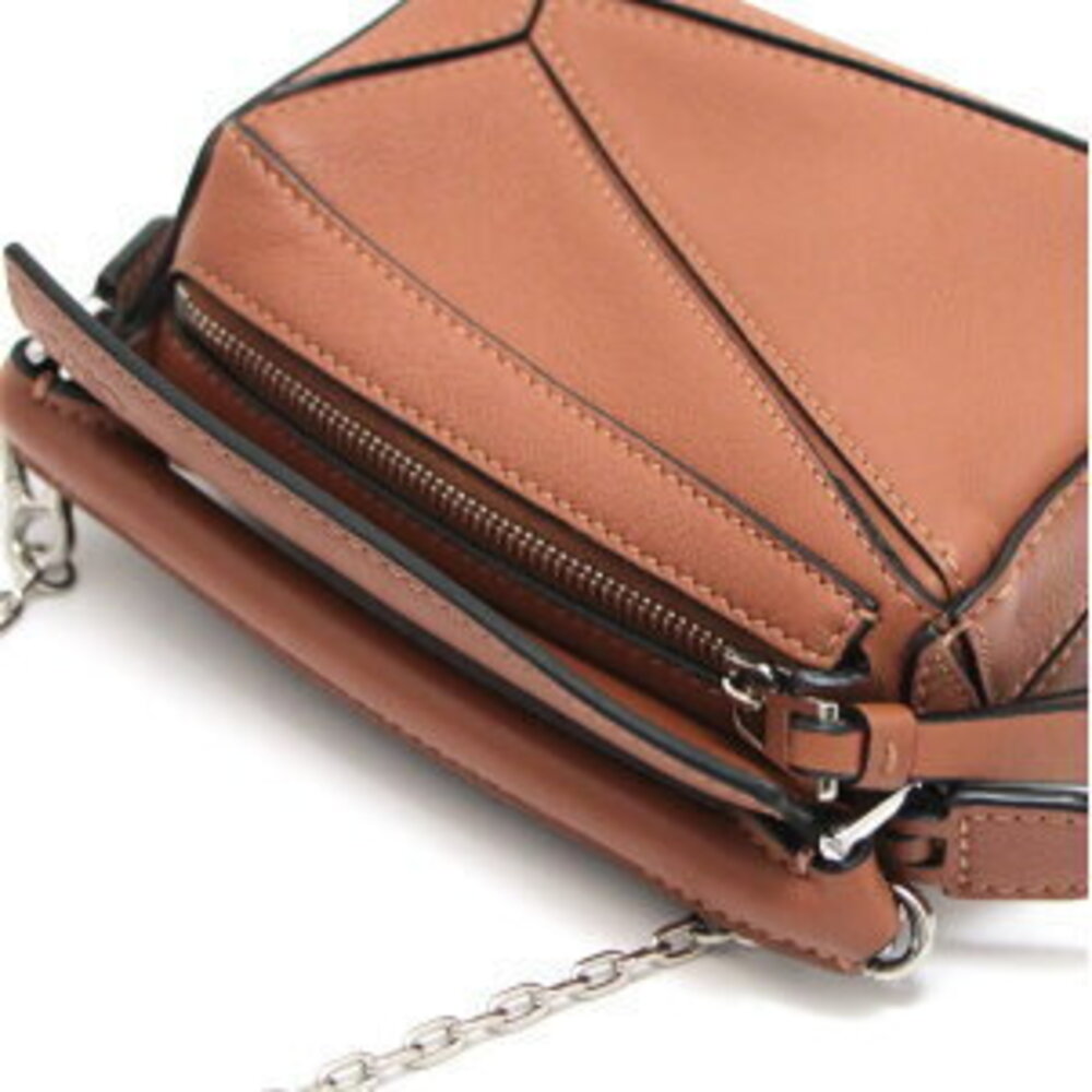 LOEWE Puzzle Bag Chain Shoulder Leather Brown - Picture 5 of 6
